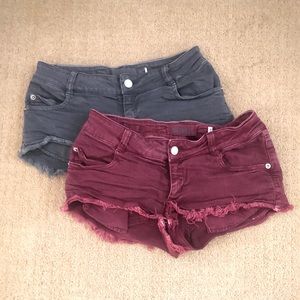 Brandy Melville Distressed Jean Shorts x2